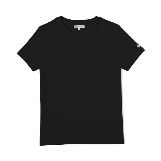 A Women's Basic Tee made of organic cotton with a woven neck, by Better Clothing Company.
