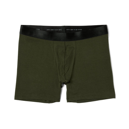 A Better Clothing Company men's Better Cotton Boxer Brief with black trim.