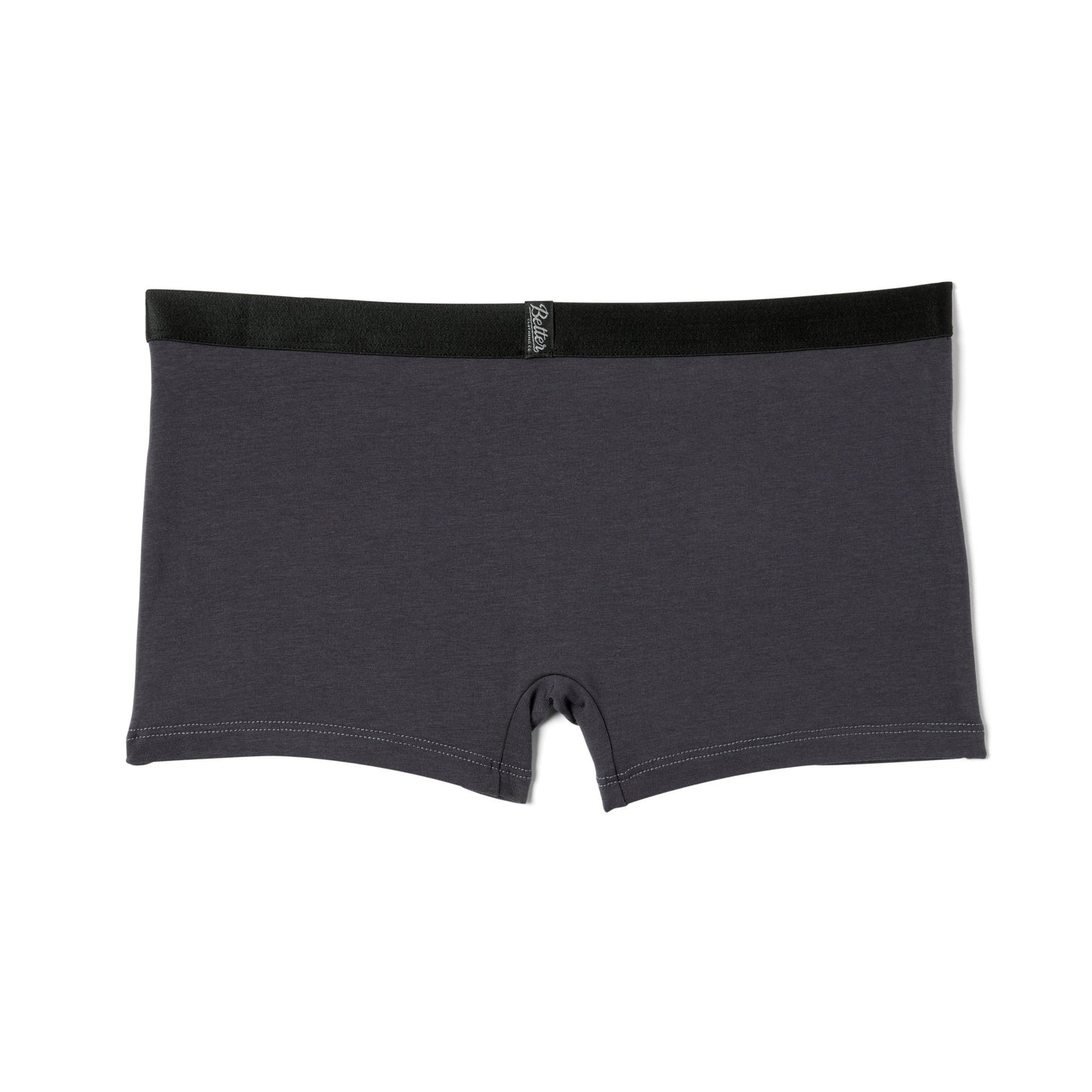A women's Better Cotton Boyshort with black trim, offering super comfortable underwear and more coverage from Better Clothing Company.